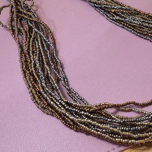Brown beaded chunky necklace